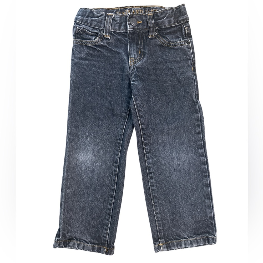 Janie and Jack Distressed Black Denim Boys’ Size 3 Adjustable Waist